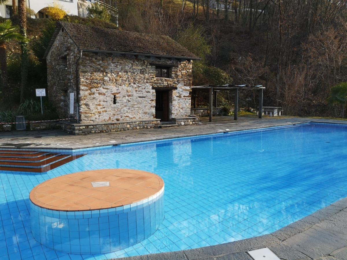 1 Zimmer Apartment Mit Seesicht Und Pool Gambarogno エクステリア 写真